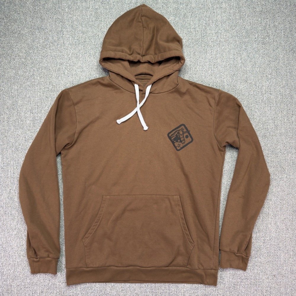 Texas Hill Country Provisions Campfire Hoodie Mens M Brown Graphic Pullover
